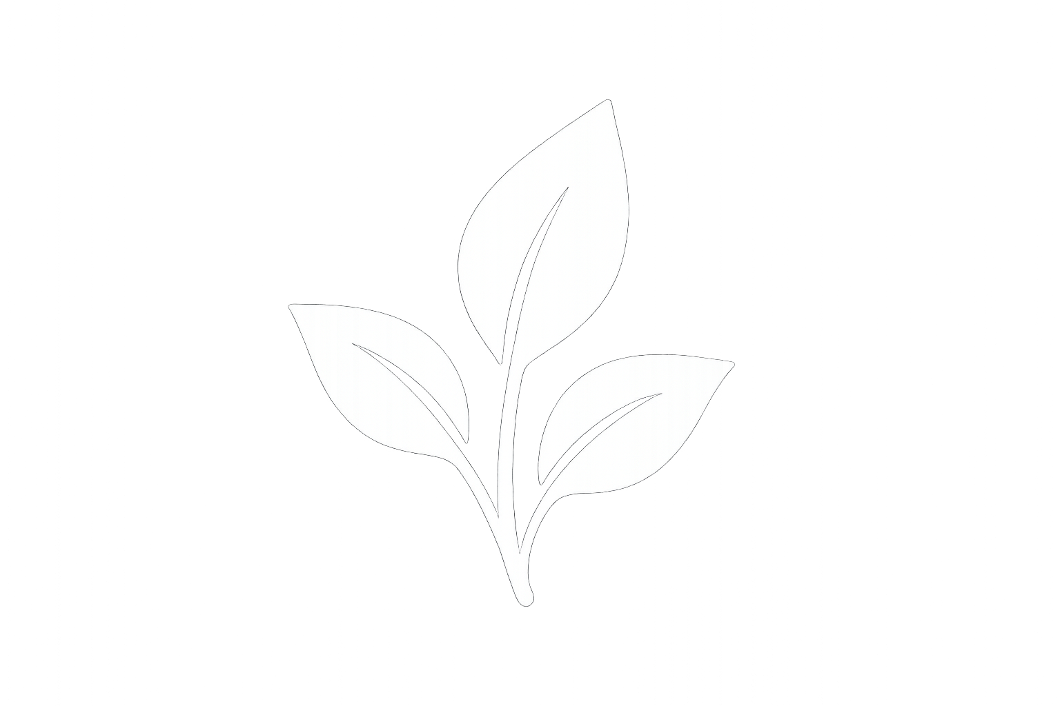Pflanzenblätter Icon in Weiß